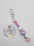 Handmade Beaded Keychain/ Bagcharm - Pink butterfly