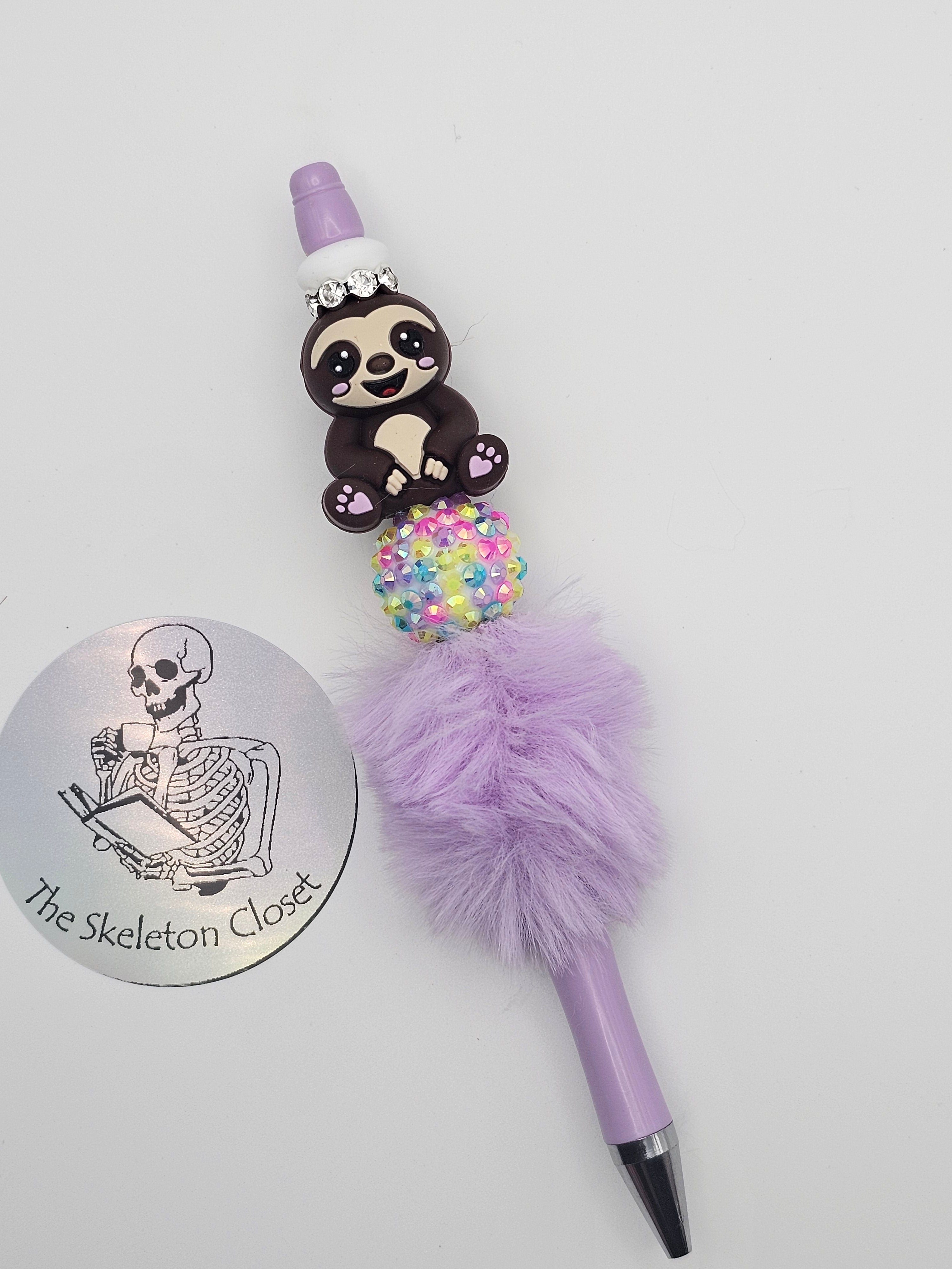 Handmade Chartacter Beaded Pen - Sloth