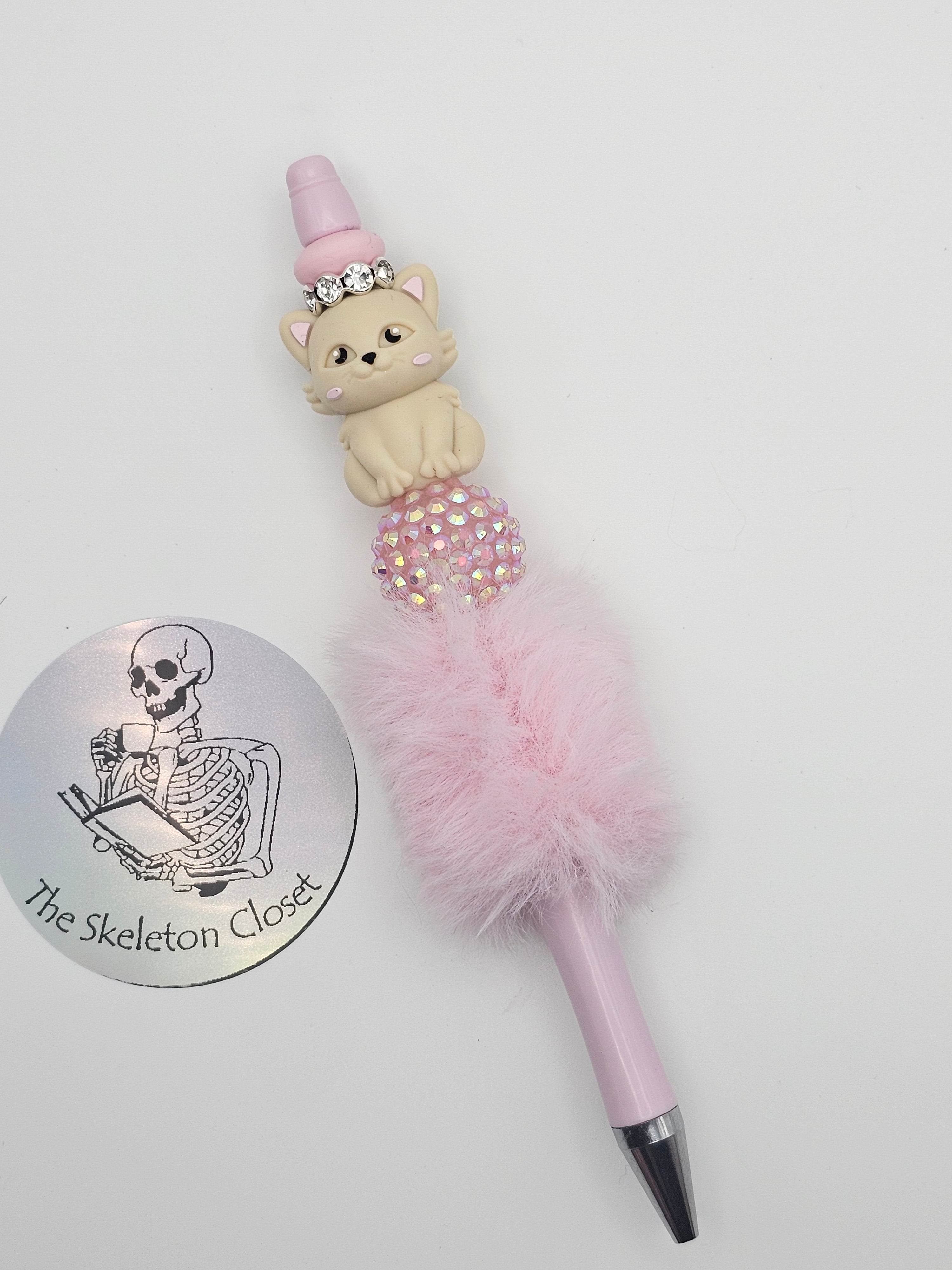 Handmade Character Beaded Pen - Kitten