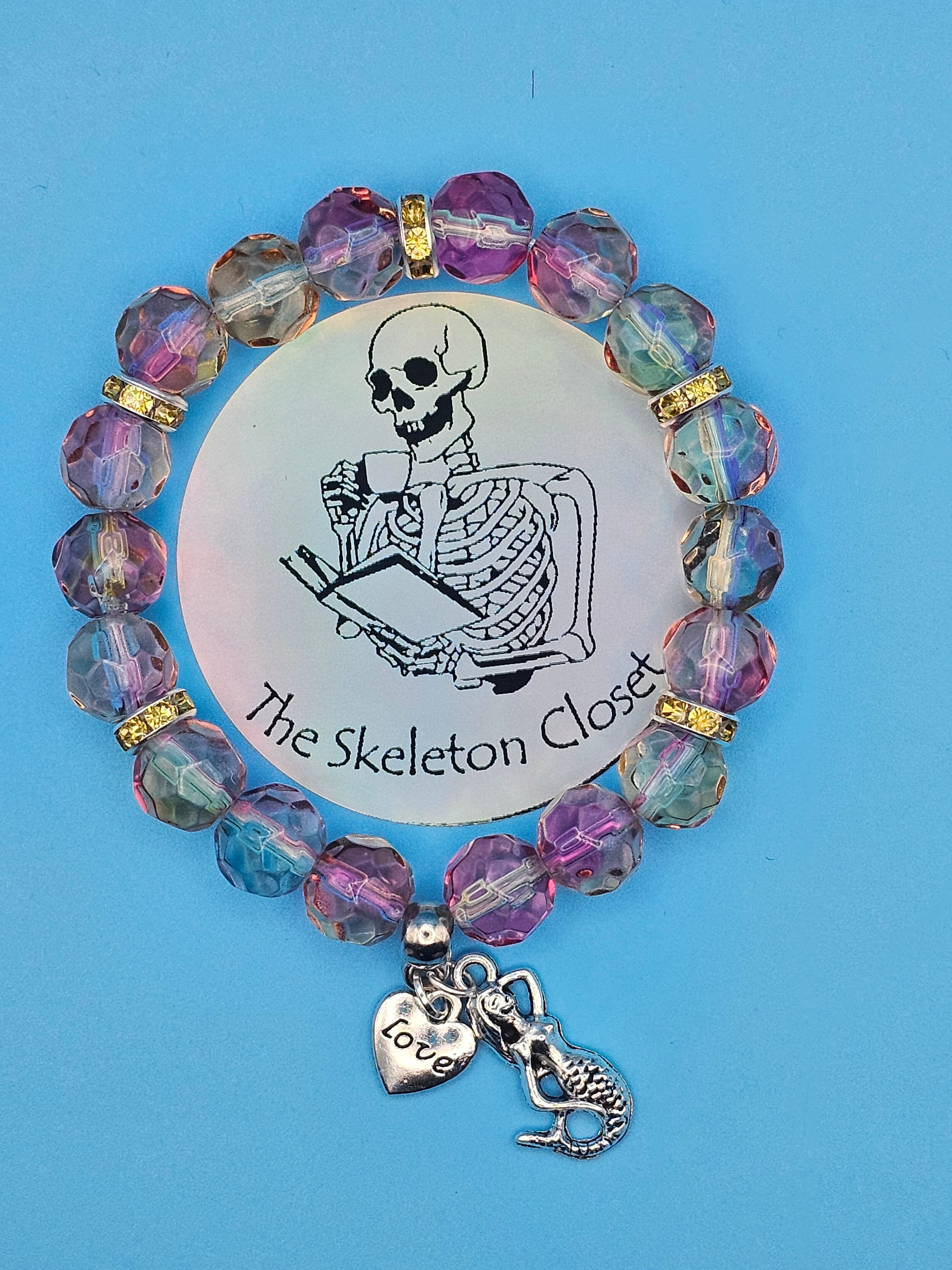 10mm Glass Beaded Stretch Bracelet