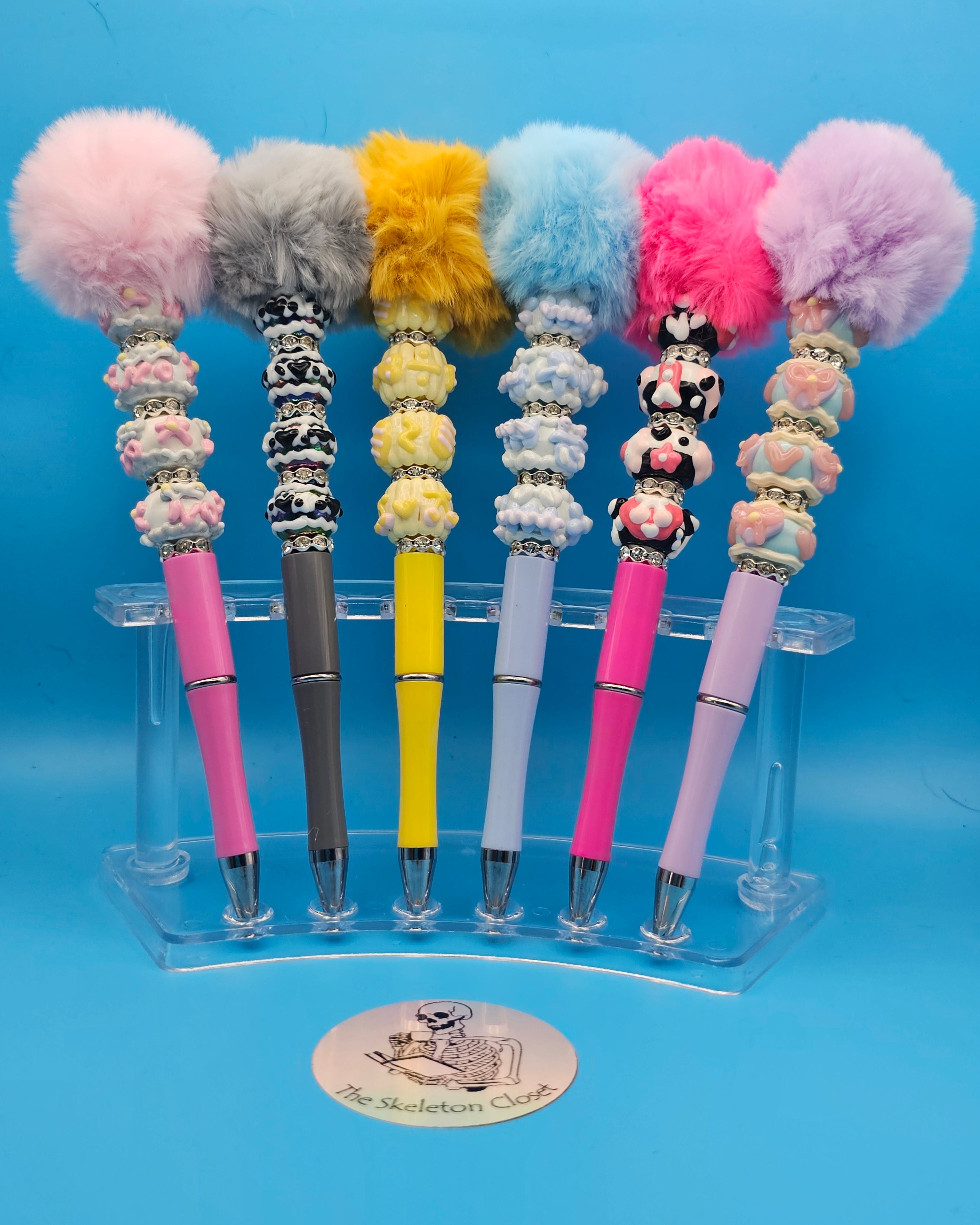 Beaded Fancy Pens - Pom Pom